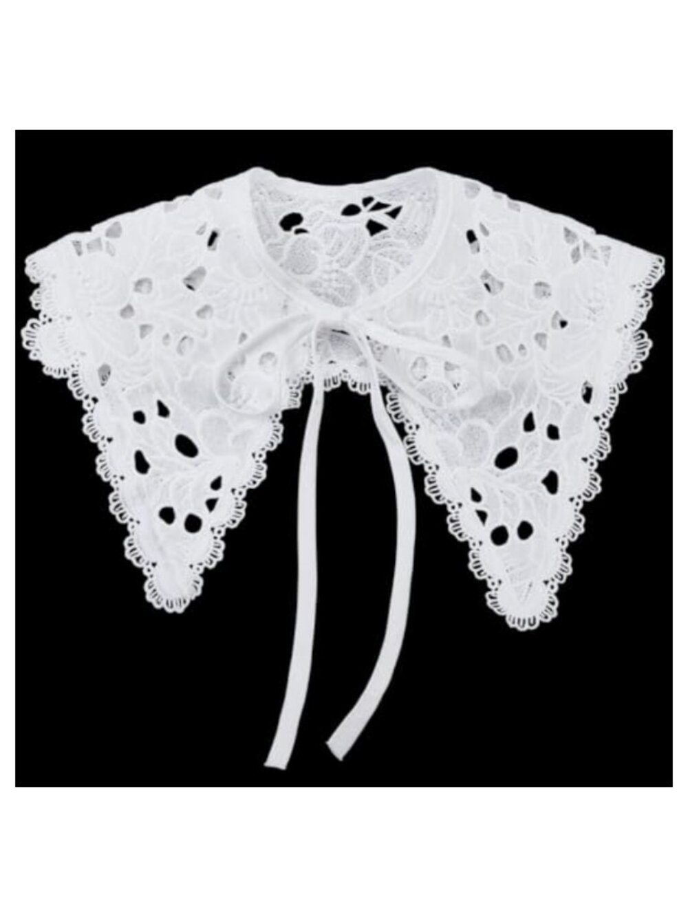 Detachable Lace Cape Collar, Polyester White Faux Dickey